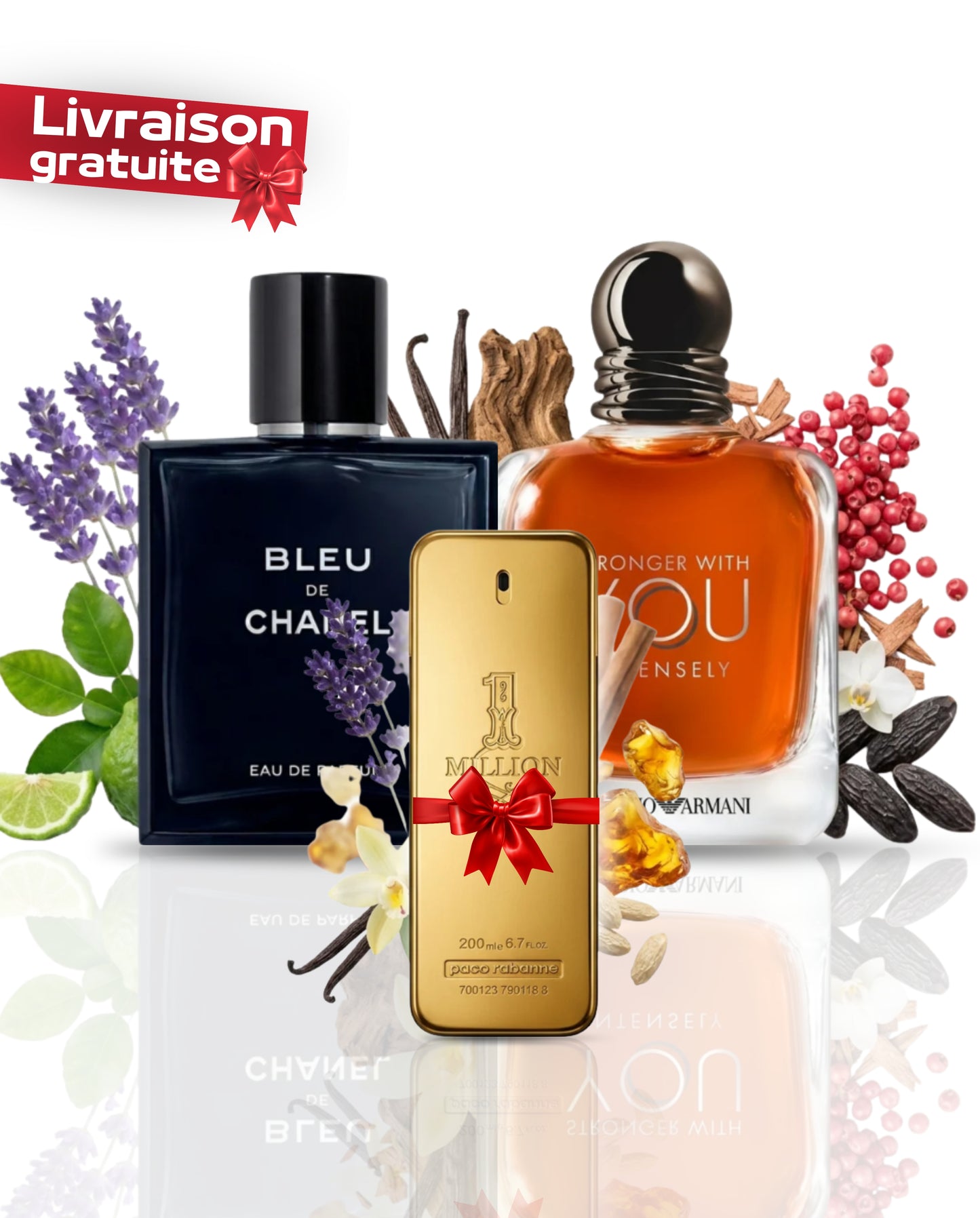 Bleu de Chanel 10ML+ 1 Million 10ML + Stronger With You Intensely 10ML