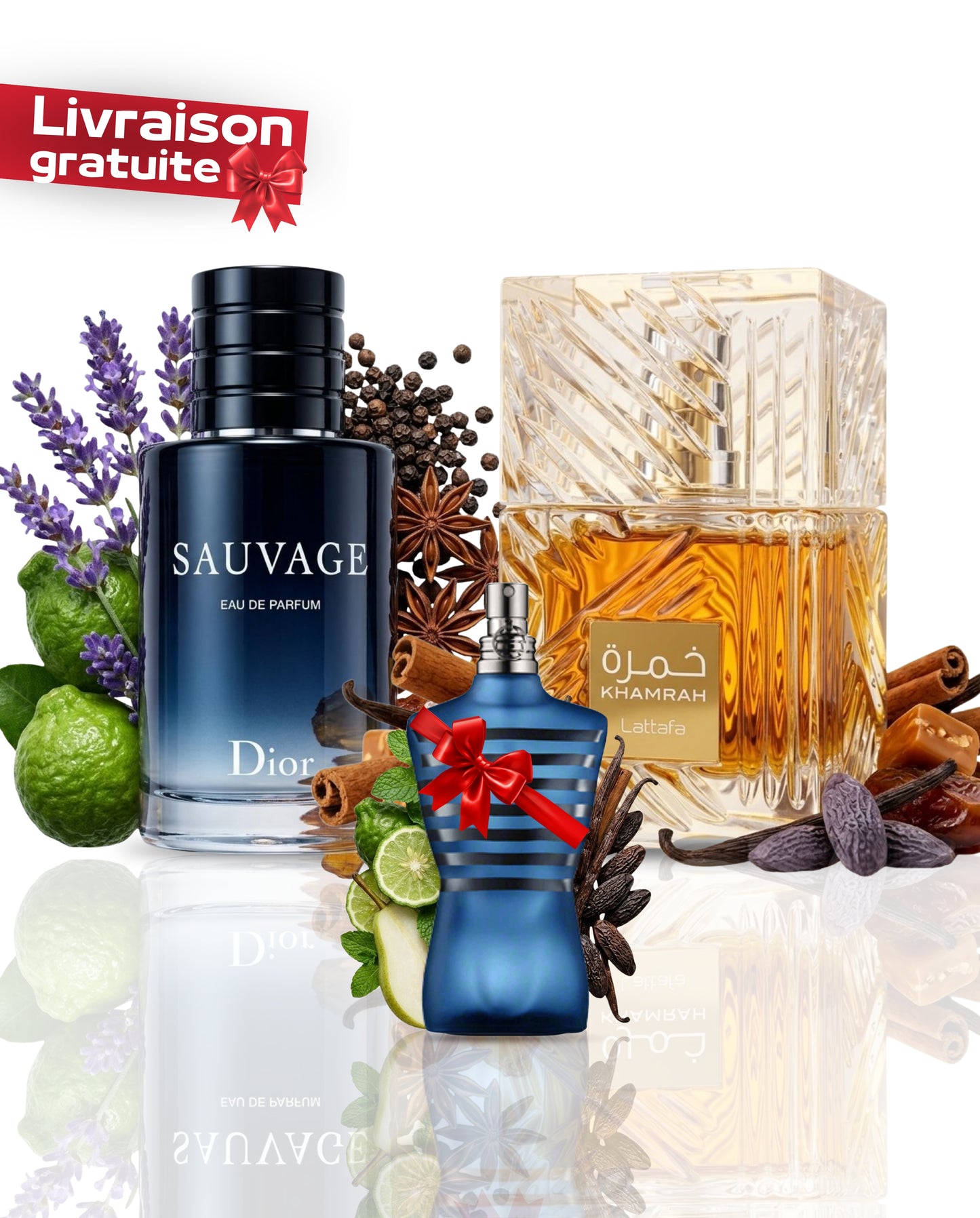 Dior Sauvage 10ML + Khamrah 10ML+ Le Male 10ML