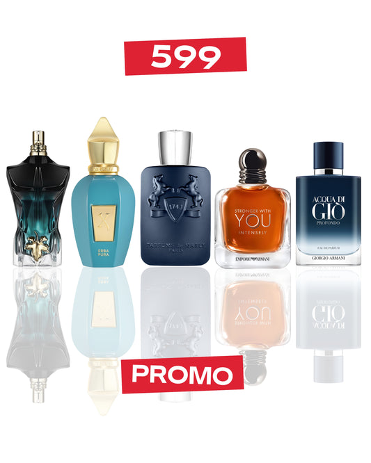 Le Beau Le Parfum 10ML + Xerjoff Erba Pura 10ML + Layton Exclusif 10ML + Stronger With You Intensely 10ML + Acqua di Gio Profondo 10ML