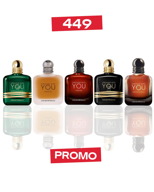 STRONGER WITH YOU SANDALWOOD 10ML + FREEZE 10ML + PARFUM 10ML + OUD 10ML + ABSOLUTELY 10ML