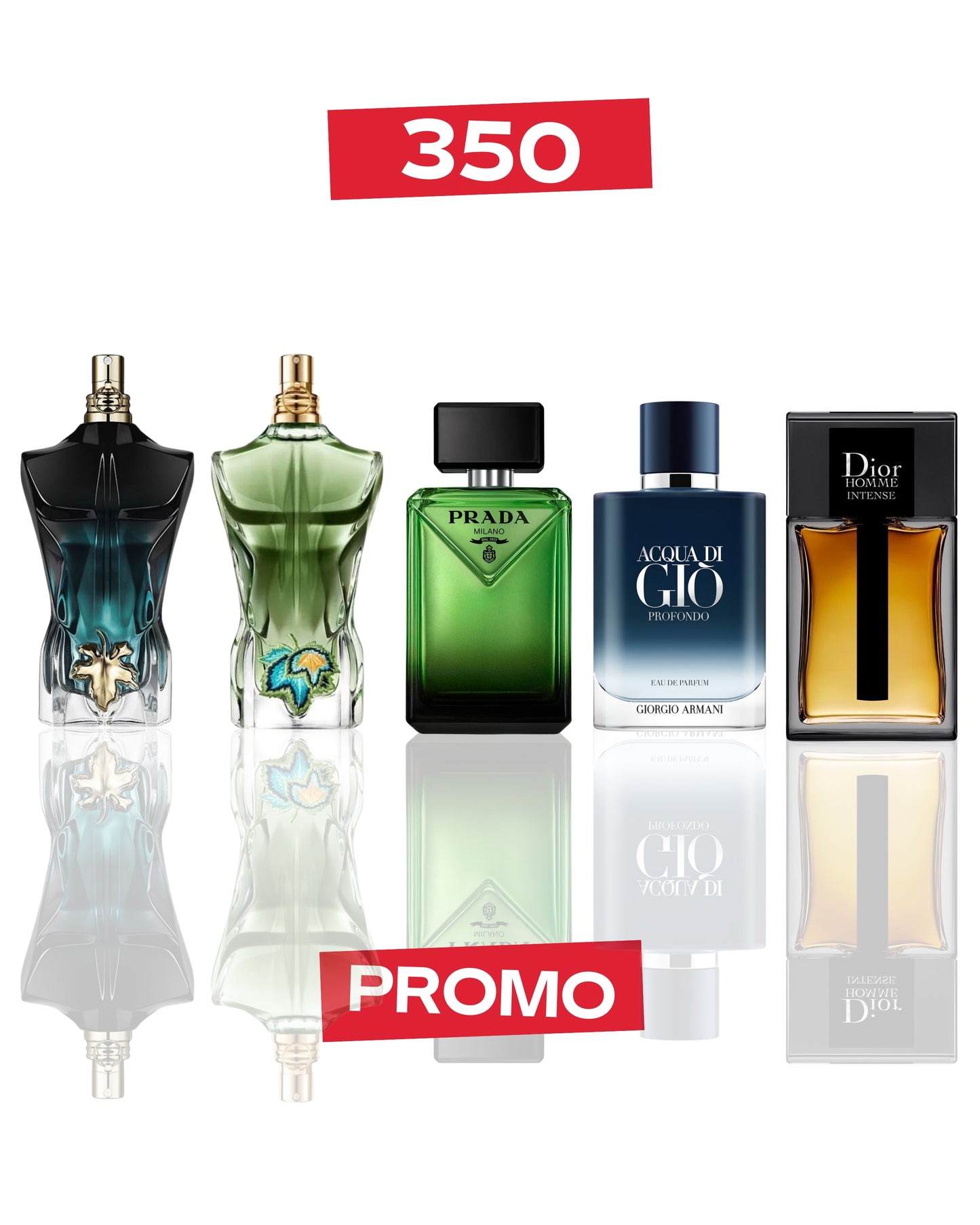 LE BEAU10ML + LE MALE10ML+ PRADA L’HOMME10ML + GIO PROFONDO10ML+ DIOR INTENSE10ML + PRADA L’HOMME10M