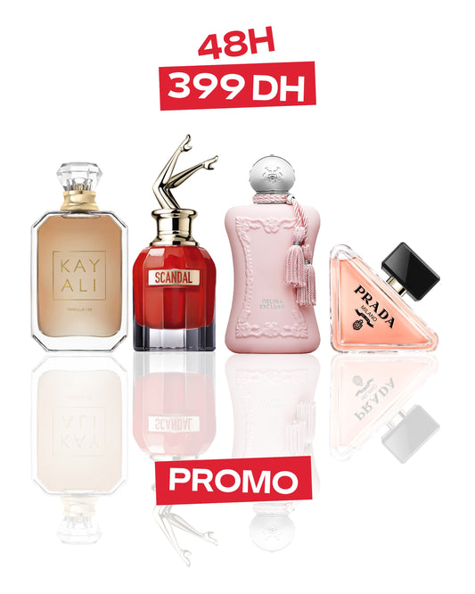 KAYALI VANILLA10ML + SCANDAL10ML + DELINA EXCLUSIF10ML + PRADA PARADOXE10ML